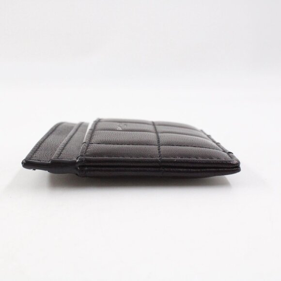 NWOT Saint Laurent Quilted Smooth Leather Card Case in Black/Silver - Picture 5 of 12